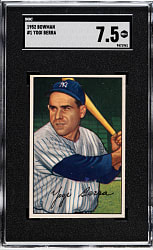 1952 Bowman #1 Yogi Berra SGC NM+ 7.5
