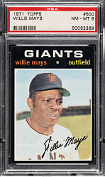 1971 Topps #600 Willie Mays PSA NM-MT 8