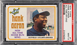 1974 Topps #1 Hank Aaron All-Time Home Run King PSA MINT 9