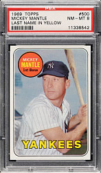 1969 Topps #500 Mickey Mantle PSA NM-MT 8