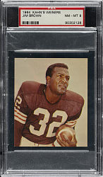 1964 Kahn's Wieners Football Jim Brown PSA NM-MT 8