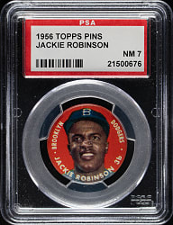 1956 Topps Pins Jackie Robinson PSA NM 7