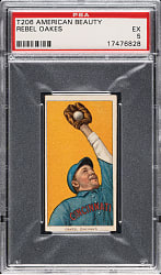 1909-1911 T206 White Border Rebel Oakes PSA EX 5 - American Beauty 350 Back -  1 of 1 - Highest Graded!