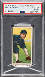 1909-1911 T206 White Border Billy Purtell PSA VG-EX 4 (MC) - American Beauty 350 Back