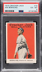 1915 E145 Cracker Jack #72 Joseph Boehling PSA EX-MT 6