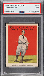 1915 E145 Cracker Jack #56 Clyde Milan PSA NM 7