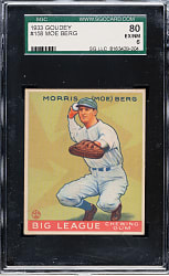 1933 R319 Goudey #158 Moe Berg SGC EX/NM 80
