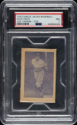 1933 Uncle Jacks Candy Unopened Wax Pack PSA NM 7 - Joe Cronin on Top - Highest Graded!