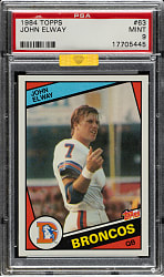 1984 Topps Football #63 John Elway Rookie PSA MINT 9 (MBA Gold Diamond)