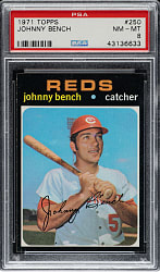1971 Topps #250 Johnny Bench PSA NM-MT 8