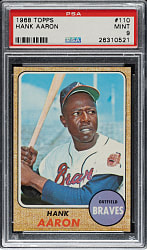 1968 Topps #110 Hank Aaron PSA MINT 9