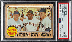 1968 Topps #490 Super Stars with Killebrew, Mays, and Mantle PSA MINT 9