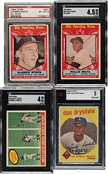 1959 Topps PSA- and BVG-Graded Collection (50) Including Mays, Spahn, and Drysdale