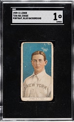 1909-1911 T206 White Border Hal Chase Portrait Blue Background SGC POOR 1 - Black Lenox Back
