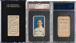 1909-1911 T206 White Border Hal Chase Portrait Blue Background PSA- and SGC-Graded Partial Advertisement Back Set (11/22) Including Tolstoi, El Principe De Gales, and Sovereign Backs