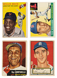 1951 to 1956 Topps and Bowman Shoebox Collection (407) Including 33 Hall of Famers