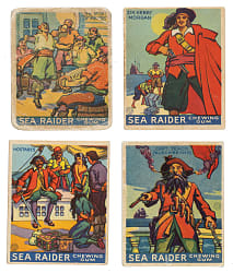 1933 R124 World Wide Gum (Canadian Goudey) "Sea Raiders" Complete Low-Number Set (24) Plus Wrapper and Five High-Numbers