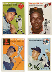 1954 Topps Collection (230) with 17 Hall of Famers Including Williams, Berra, and Lasorda Rookie