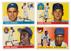 1955 Topps Near-Complete Set (190/206) Plus 15 Duplicates Including Aaron, Banks, and Killebrew Rookie