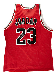 Michael Jordan Signed Chicago Bulls Jersey - Upper Deck and JSA