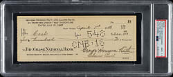 1948 Babe Ruth Signed Check PSA/DNA NM+ 7.5 - Signed and Endorsed by Claire Ruth with Full "George Herman Ruth" Signature!