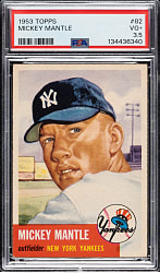 1953 Topps #82 Mickey Mantle PSA VG+ 3.5