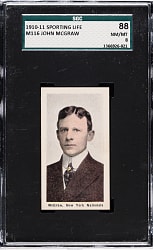 1910-1911 M116 Sporting Life John McGraw ("300 Subjects" Back) SGC NM/MT 88 - 1 of 1 - Highest Graded!