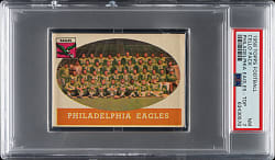 1958 Topps Football Unopened Cello Pack PSA NM 7 - Philadelphia Eagles Team on Top - Possible Jim Brown Rookie!