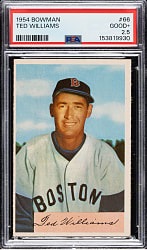 1954 Bowman #66 Ted Williams PSA GOOD+ 2.5