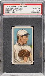 1909-1911 T206 White Border Walter Johnson Hands at Chest PSA VG-EX 4