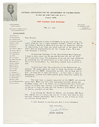 1957 Jackie Robinson Signed Letter - NAACP Freedom Fund Campaign - Remarkable Civil Rights Related Letter - JSA