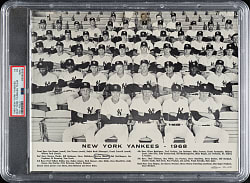 1968 New York Yankees Tri-Fold #4 New York Yankees Team with Mickey Mantle PSA POOR 1 (MK)