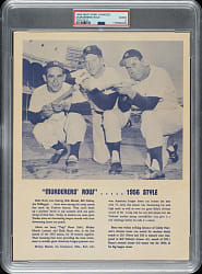 1956 New York Yankees Tri-Fold Murderers' Row with Mickey Mantle, Yogi Berra, and Hank Bauer PSA GOOD 2