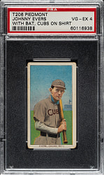 1909-1911 T206 White Border Johnny Evers with Bat, Cubs on Shirt PSA VG-EX 4