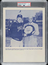 1957 New York Yankees Tri-Fold Mickey Mantle and William Harridge PSA VG-EX 4 - 1 of 2 - Highest Graded!