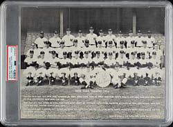 1966 New York Yankees Tri-Fold Yankees Team with Mickey Mantle PSA VG-EX 4 - 1 of 1 - Highest Graded!