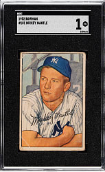 1952 Bowman #101 Mickey Mantle SGC POOR 1