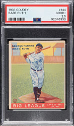 1933 R319 Goudey #144 Babe Ruth PSA GOOD+ 2.5