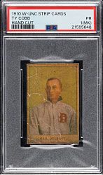 1910 W-UNC Strip Card Ty Cobb PSA POOR 1 (MK)