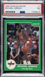1985 Star Company Basketball "Gatorade Slam Dunk" #7 Michael Jordan PSA NM 7