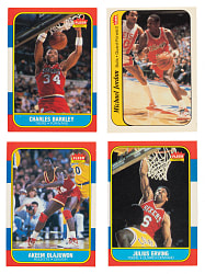 High-Grade 1986-1987 Fleer Basketball Near-Complete Set (131/132) Plus Complete Sticker Set (11)