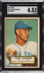 1952 Topps #141 Clint Hartung SGC VG/EX+ 4.5 - "Canadian" Gray Back