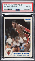 1985-1986 Star Company Basketball "Last 11 R.O.Y." #1 Michael Jordan PSA NM-MT 8