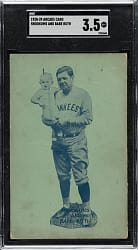 Circa 1920s W-UNC-Arcade Card Snookums and Babe Ruth Green Tint SGC VG+ 3.5 - 1 of 1 - Highest Graded!