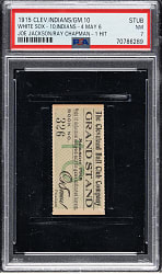 May 6, 1915 Cleveland Indians (vs. Chicago White Sox) Ticket Stub PSA NM 7 - Joe Jackson One Hit