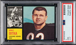 1962 Topps Football #17 Mike Ditka Rookie PSA NM 7