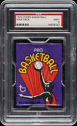 1972-1973 Topps Basketball Unopened Wax Pack PSA NM-MT 8 - Julius Erving Rookie Year