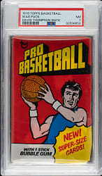 1976-1977 Topps Basketball Unopened Wax Pack PSA NM 7 - David Thompson Rookie on Back