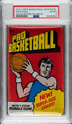 1976-1977 Topps Basketball Unopened Wax Pack PSA EX-MT 6 - Julius Erving All-Star  on Back