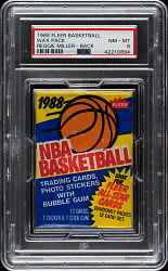 1988-1989 Fleer Basketball Unopened Wax Pack PSA NM-MT 8 - Reggie Miller Rookie on Back